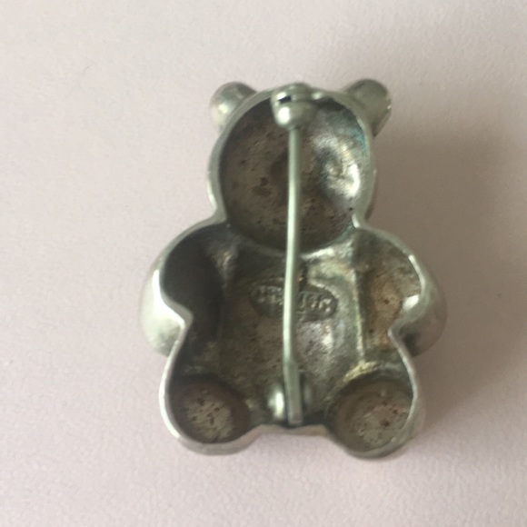 Sterling Silver .925 Teddy Bear Pin Brooch - Picture 2 of 6